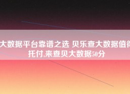 大数据平台靠谱之选 贝乐查大数据值得托付,来查贝大数据50分