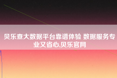 贝乐查大数据平台靠谱体验 数据服务专业又省心,贝乐官网