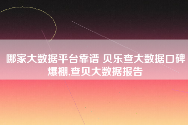 哪家大数据平台靠谱 贝乐查大数据口碑爆棚,查贝大数据报告 哪家大数据平台靠谱 贝乐查大数据口碑爆棚,查贝大数据报告