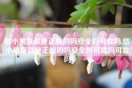 信小易贷款是正规的吗安全吗可靠吗,信小易贷款是正规的吗安全吗可靠吗可靠吗