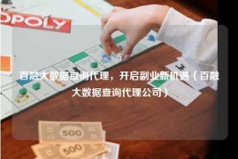 百融大数据查询代理，开启副业新机遇（百融大数据查询代理公司）