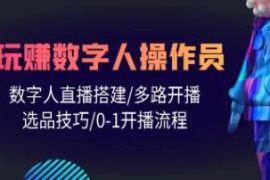 人人都能玩赚数字人操作员，数字人直播搭建0-1开播流程