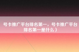 号卡推广平台排名第一，号卡推广平台排名第一是什么）