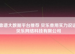 靠谱大数据平台推荐 贝乐查用实力说话,贝乐网络科技有限公司
