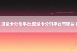 流量卡分销平台,流量卡分销平台有哪些）