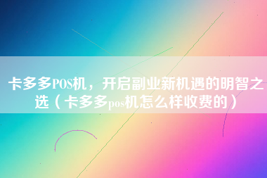 卡多多POS机，开启副业新机遇的明智之选（卡多多pos机怎么样收费的）